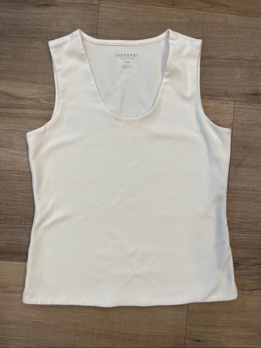 Industry Republic White Scoop Neck Sleeveless Tank Top Size Medium